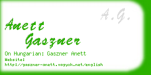 anett gaszner business card